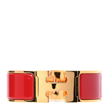 Hermes Enamel Wide Clic Clac H Bracelet PM Red 1 of 4