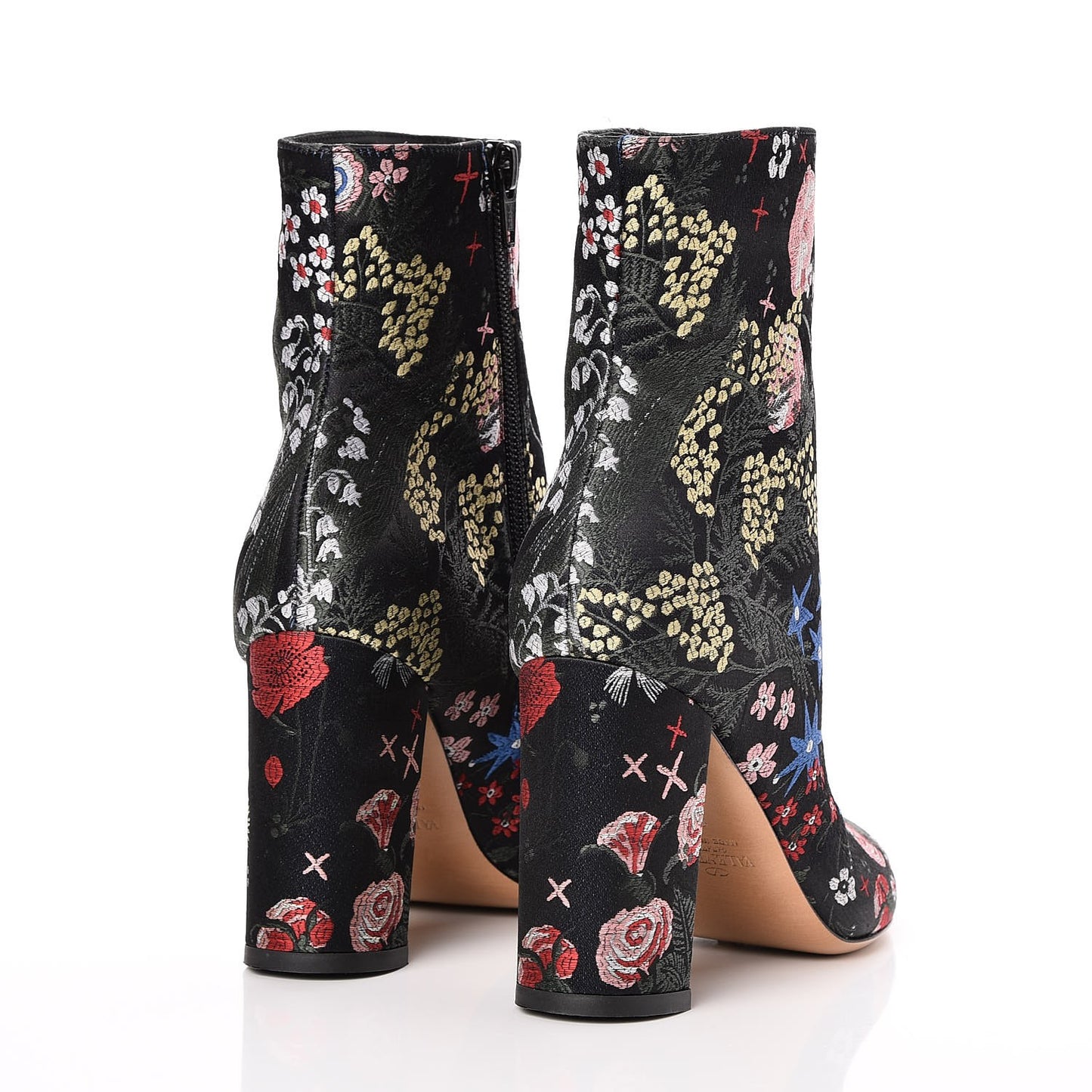 Brocade Camugarden Embroidered Short Boots 35 Nero Black
