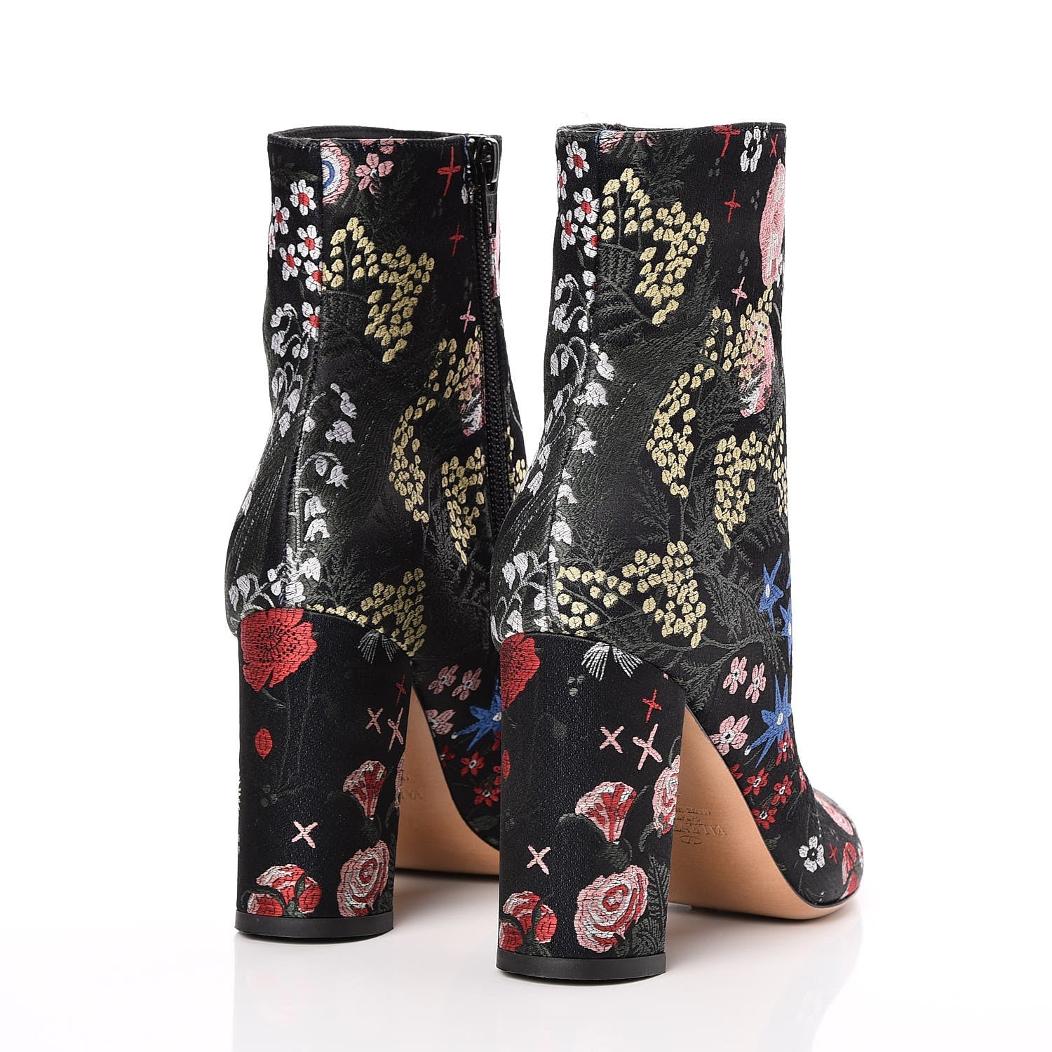 Valentino Garavani Brocade Camugarden Embroidered Short Boots 35 Nero Black 4 of 9