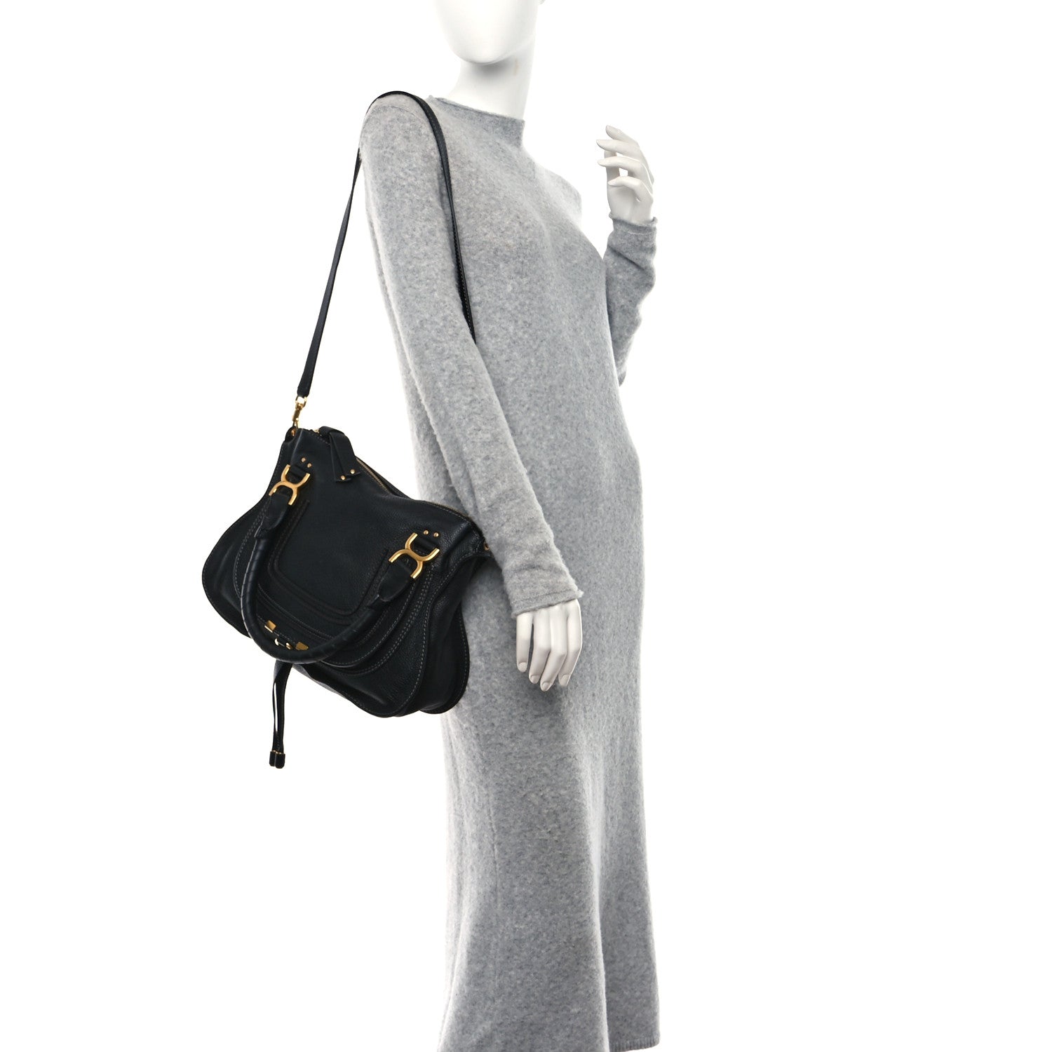 Chloe Calfskin Medium Marcie Satchel Black 2 of 8
