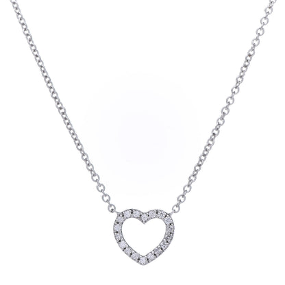 Tiffany 18K White Gold Diamond Metro Heart Pendant Necklace 4 of 6
