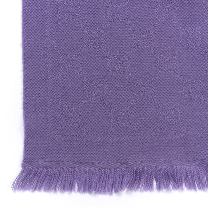 Gucci Wool Monogram Fringe Scarf Purple 3 of 4