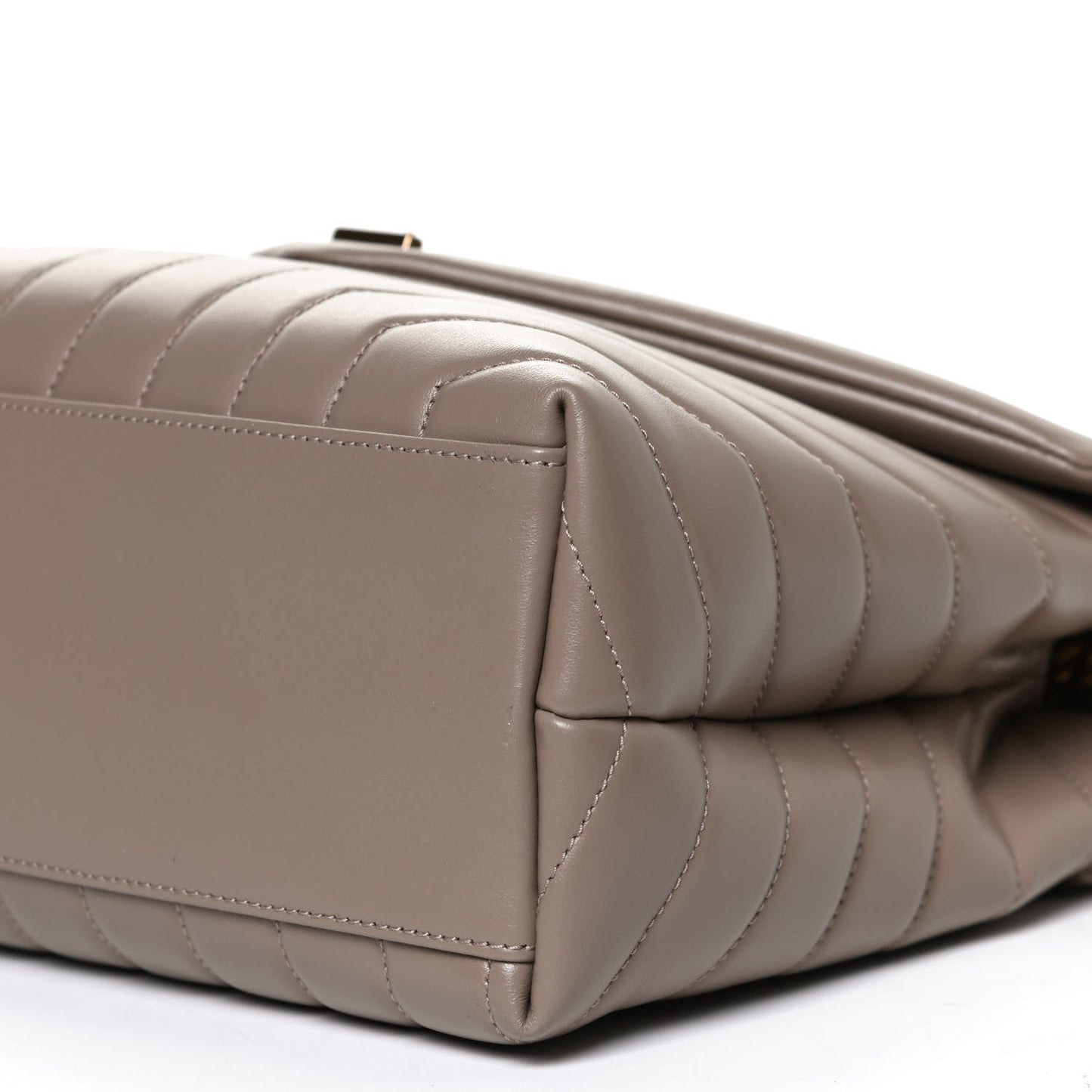 Calfskin Y Quilted Monogram Medium Loulou Chain Satchel Taupe