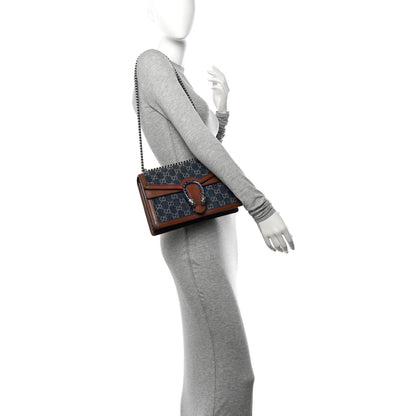 Gucci New Denim GG Monogram Dollar Calfskin Enamel Small Dionysus Shoulder Bag Blue Tea Cuir Epilog Electric Blue 2 of 11