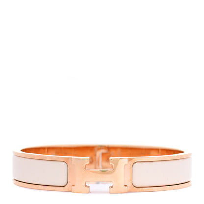 Hermes Enamel Narrow Clic Clac H Bracelet GM White 1 of 5