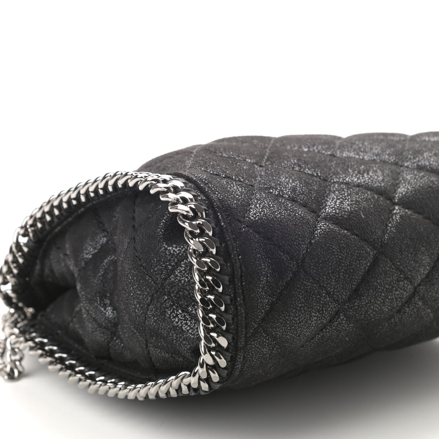 Shaggy Deer Quilted Mini Falabella Tote Black
