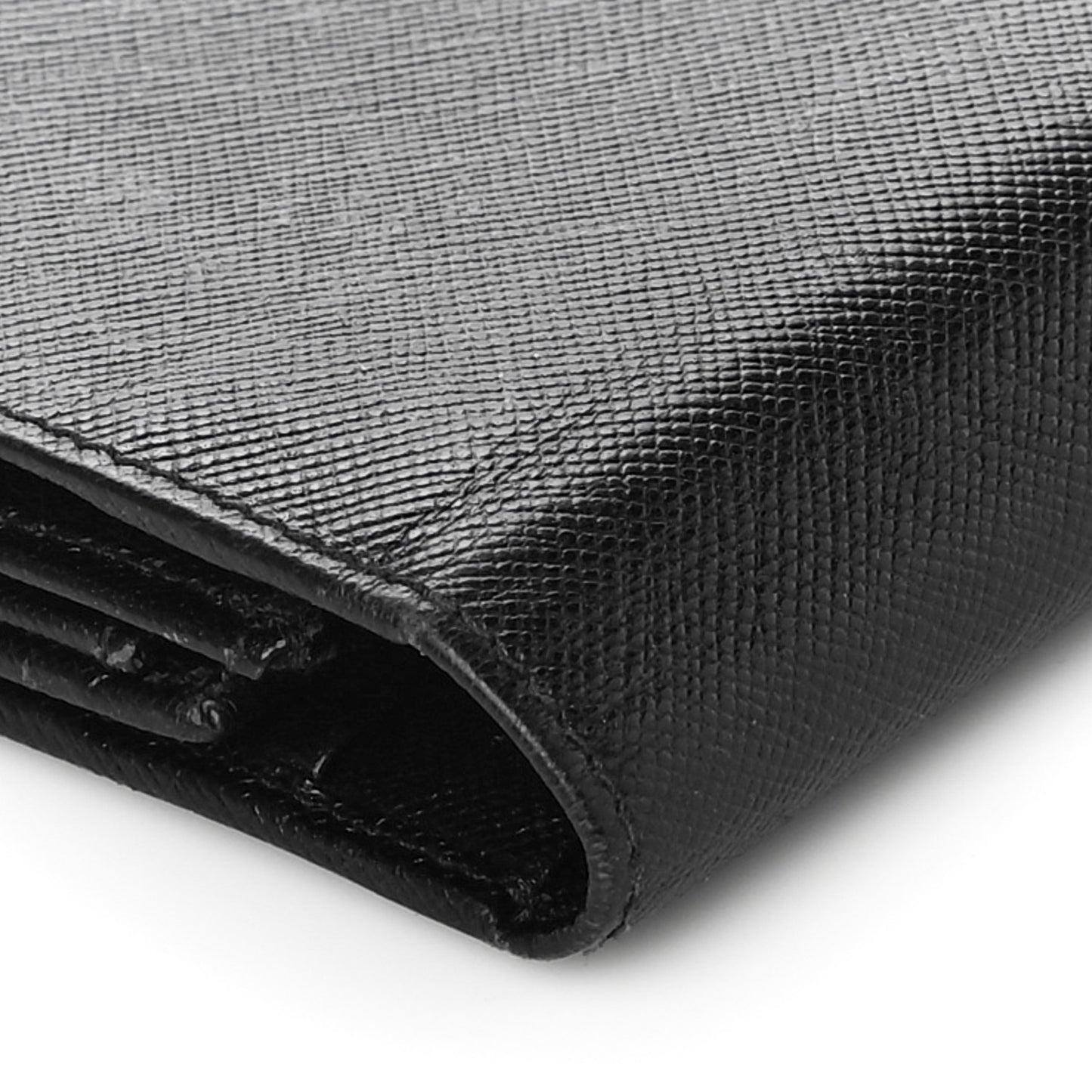 Saffiano Triangle Flap Wallet Black