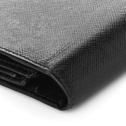 Prada Saffiano Triangle Flap Wallet Black 8 of 16