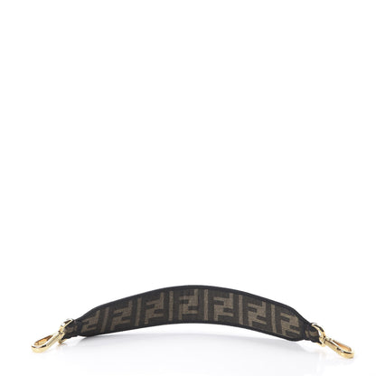 Fendi Fabric Jacquard FF 1974 Logo Threaded Edge Mini Strap You Tobacco Moro Black 2 of 2