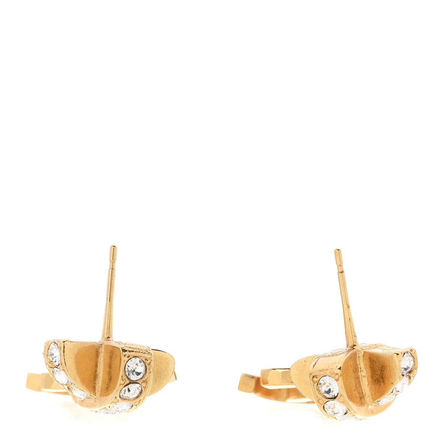 Chanel Crystal CC X Drop Earrings Gold 3 of 4