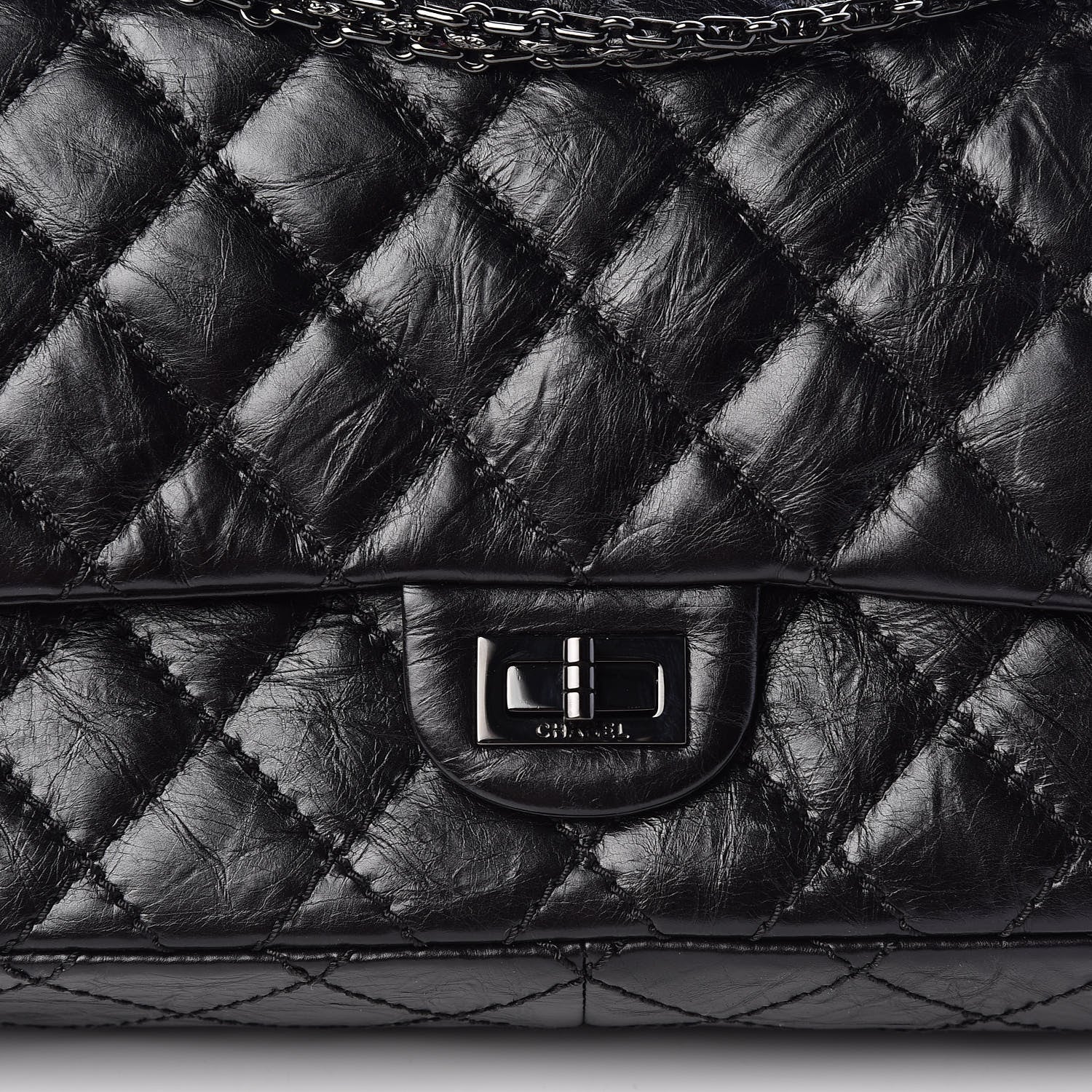 Chanel Aged Calfskin Quilted 2.55 Reissue 226 Flap So Black 10 of 10