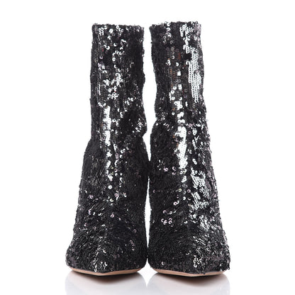 Valentino Garavani Sequin Ankle Boots 37 Silver 2 of 8