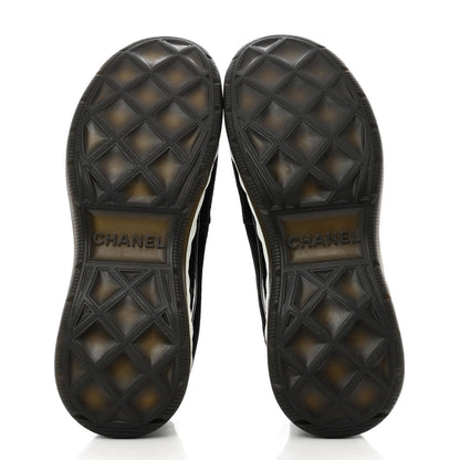 Chanel Velvet Calfskin Mixed Fibers CC Sneakers 41 Black 5 of 7