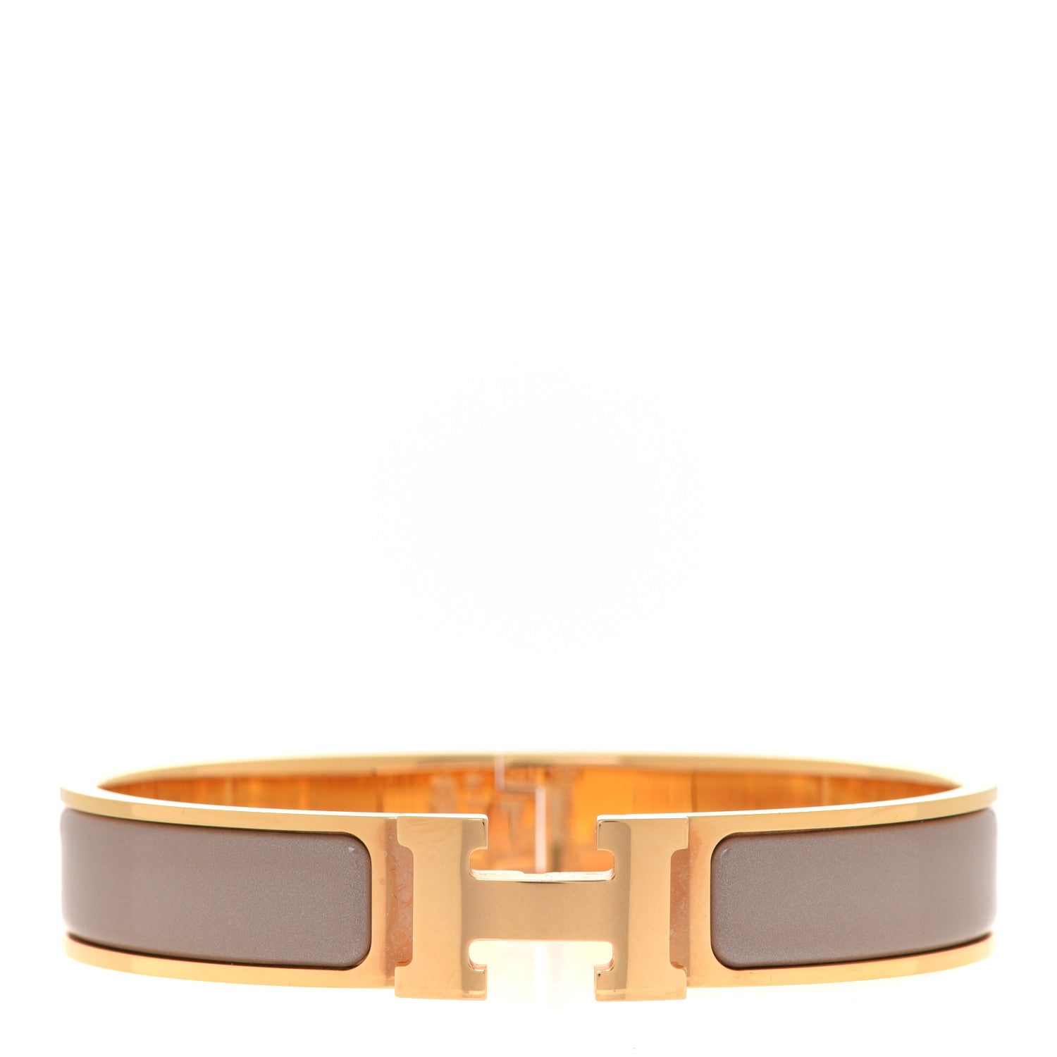 Hermes Enamel Narrow Clic Clac H Bracelet GM Marron Glace 1 of 6