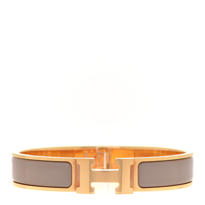 Hermes Enamel Narrow Clic Clac H Bracelet GM Marron Glace 1 of 6