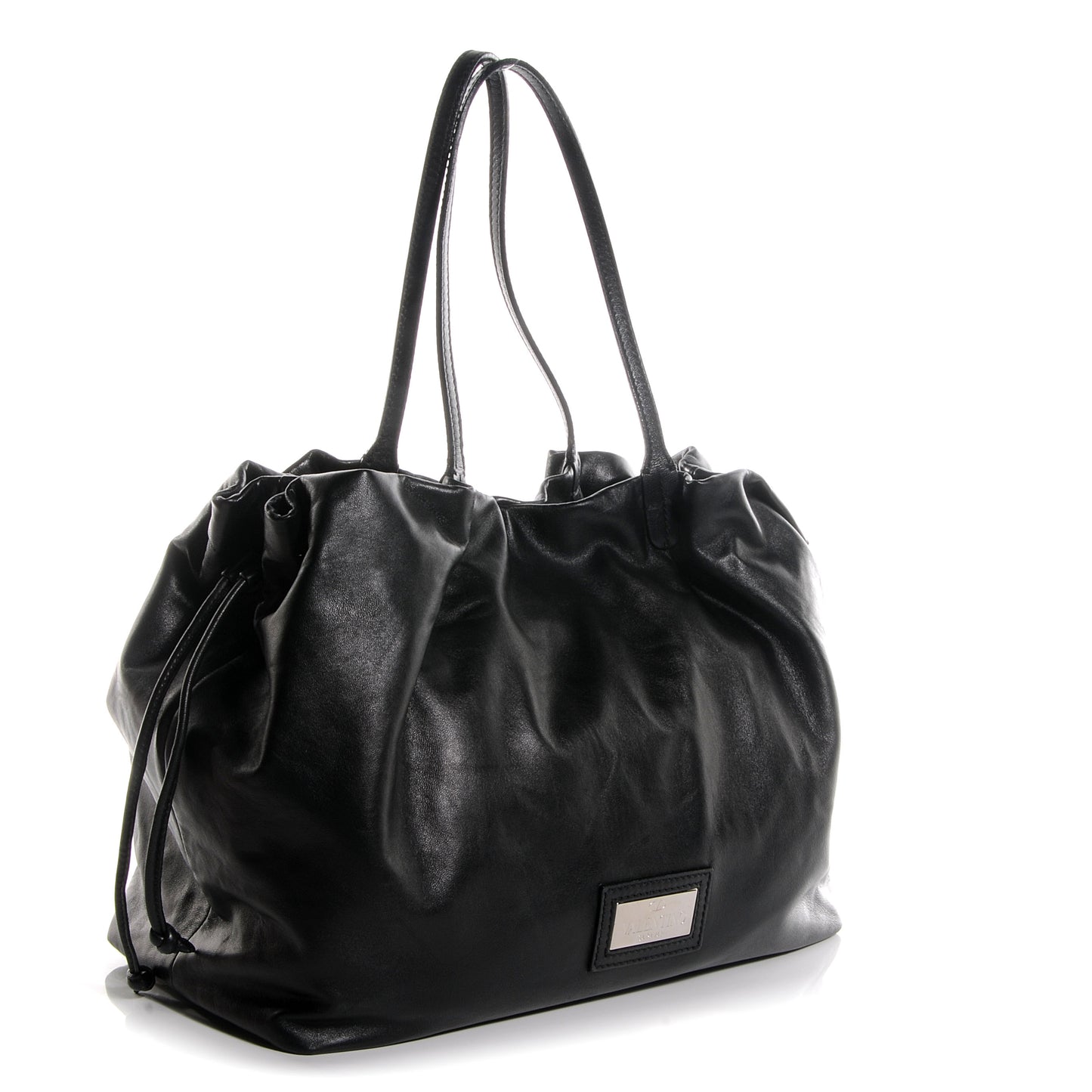 Nappa Leather Crystal Rose Glam Tote Black