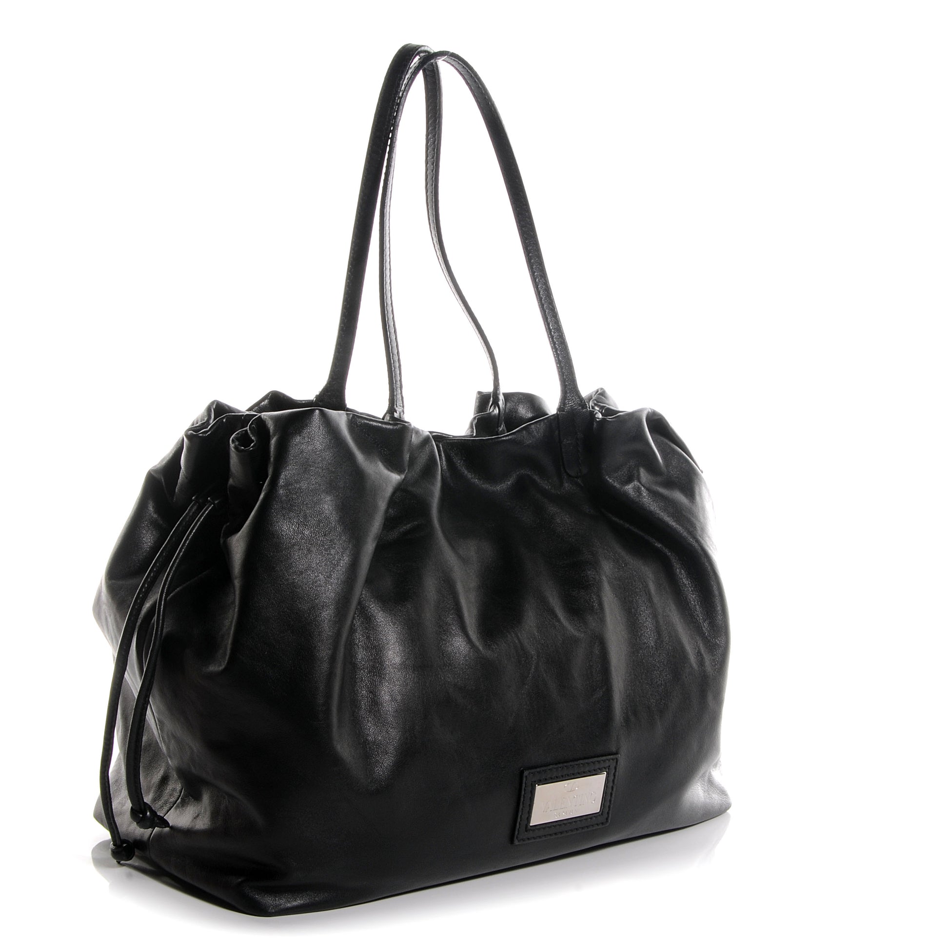 Valentino Garavani Nappa Leather Crystal Rose Glam Tote Black 3 of 8