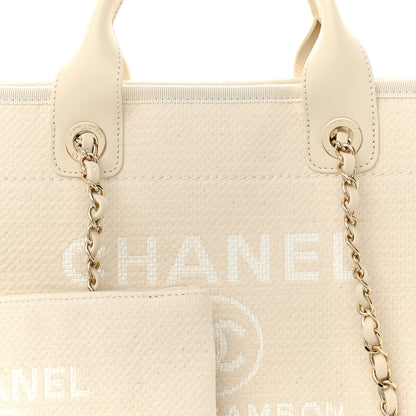 Chanel Mixed Fibers Small Deauville Tote White 10 of 13