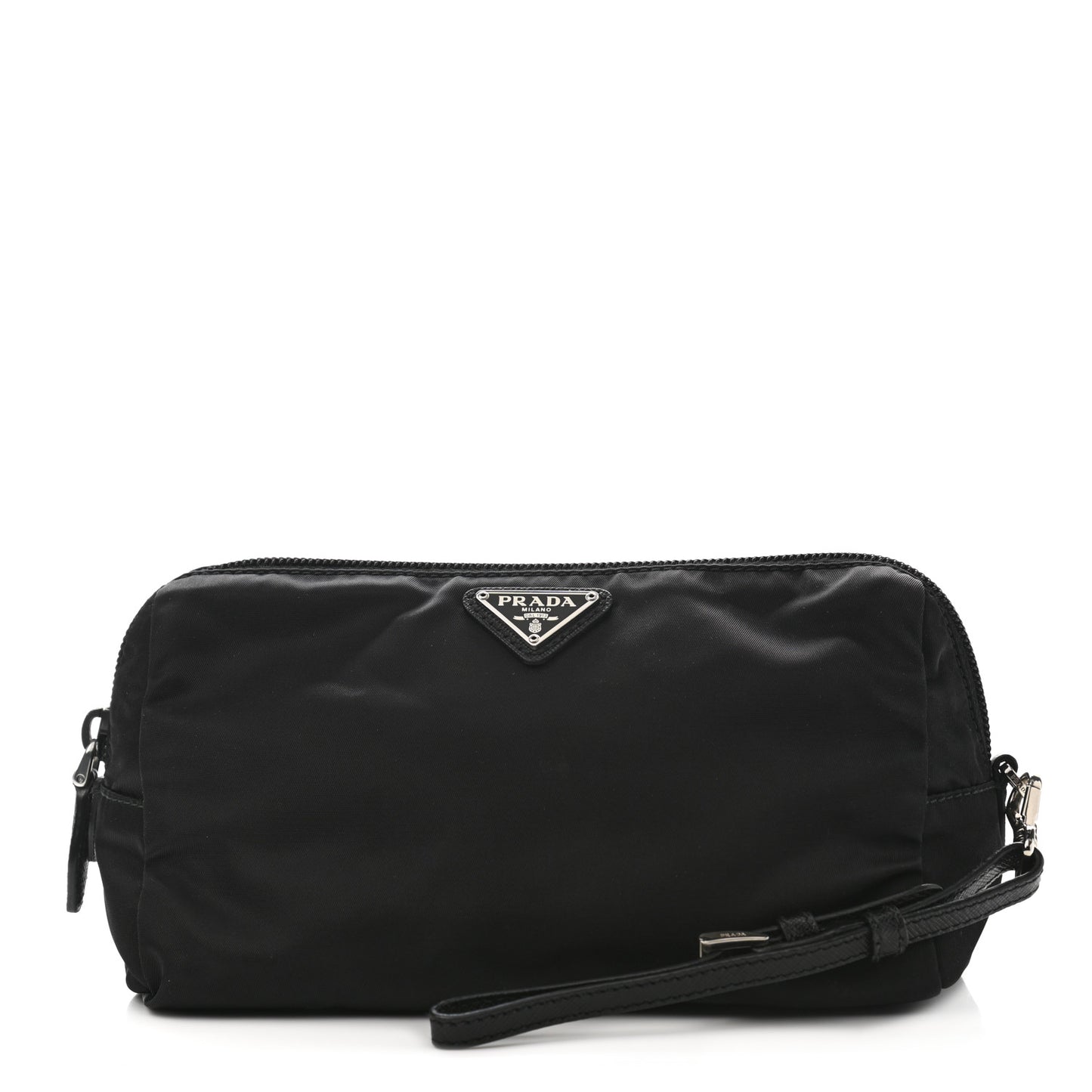 Tessuto Nylon Saffiano Wristlet Black