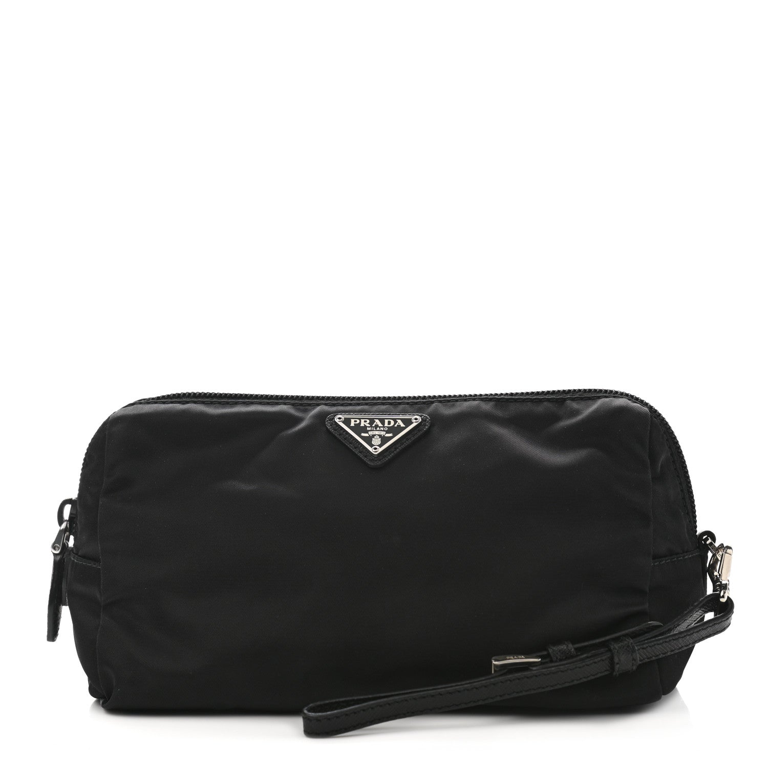 Prada Tessuto Nylon Saffiano Wristlet Black 1 of 7