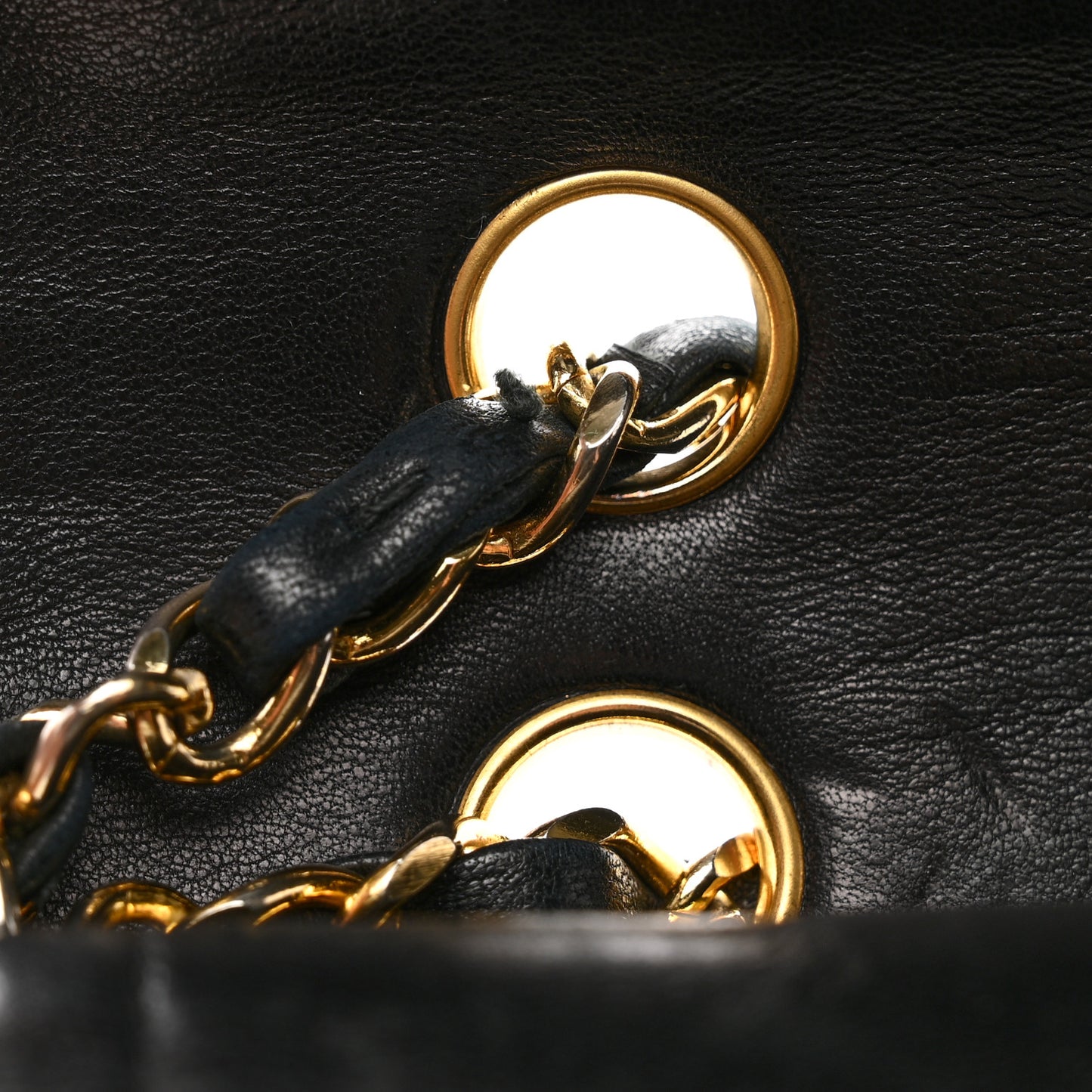 Lambskin Quilted Medium Double Flap Black