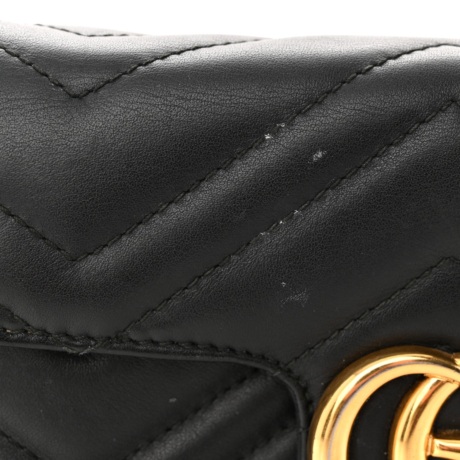 Gucci Calfskin Matelasse Super Mini GG Marmont Shoulder Bag Black 12 of 12