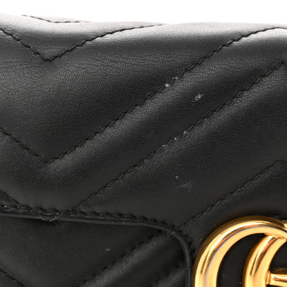 Gucci Calfskin Matelasse Super Mini GG Marmont Shoulder Bag Black 12 of 12