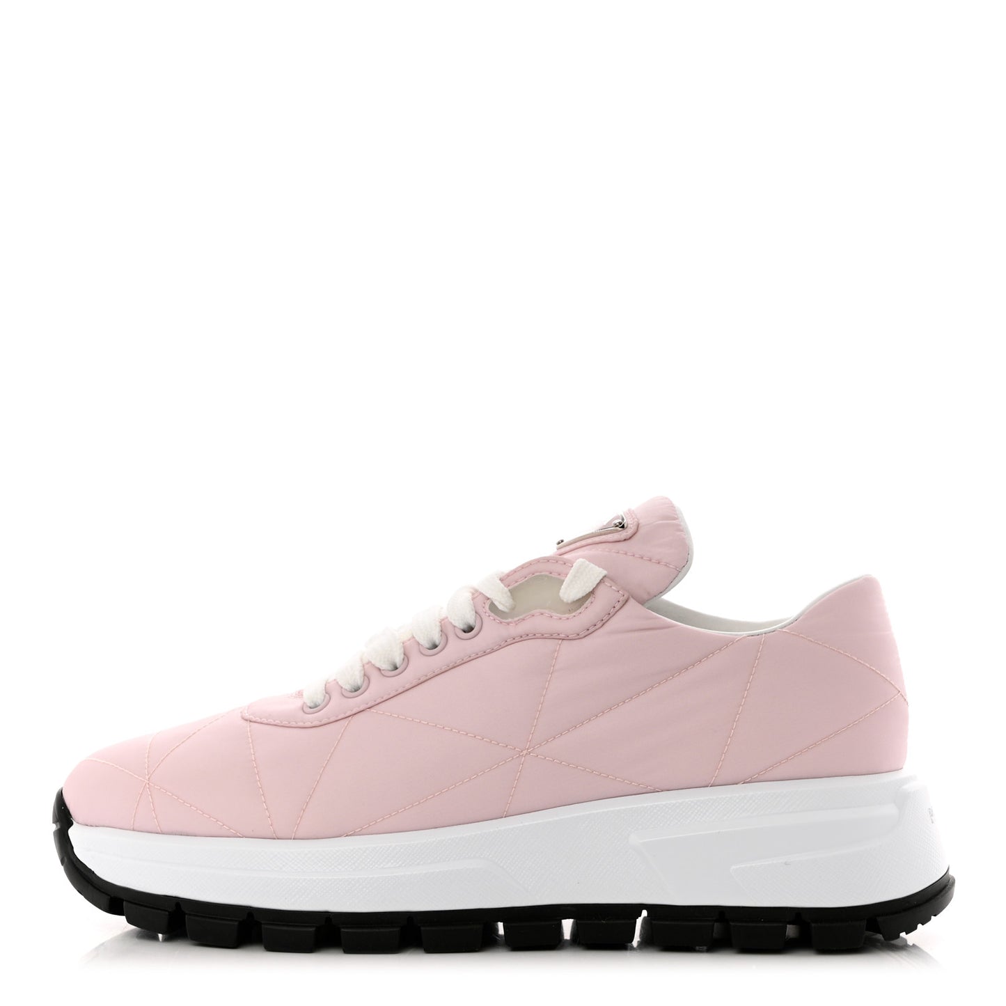 Re-Nylon Piuma Metal Triangle Logo Quilted 45mm Sneakers 37 Alabastro