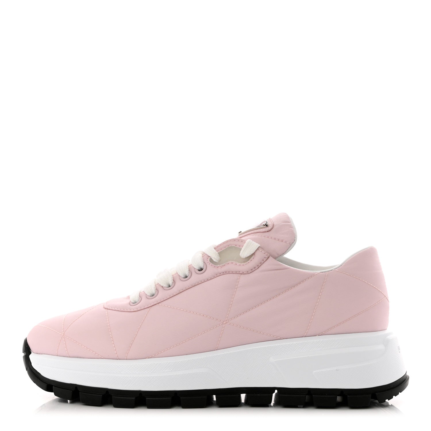 Prada Re-Nylon Piuma Metal Triangle Logo Quilted 45mm Sneakers 37 Alabastro 1 of 10
