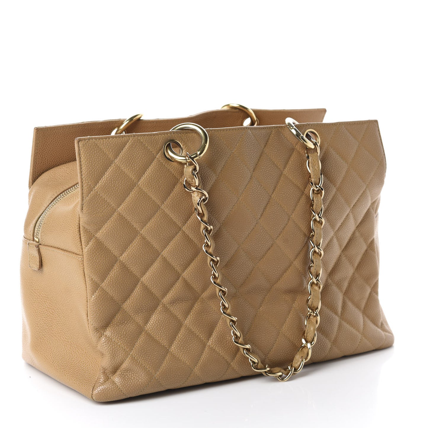 Caviar Quilted Grand Timeless Tote GTT Beige