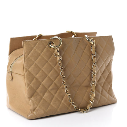 Chanel Caviar Quilted Grand Timeless Tote GTT Beige 3 of 12