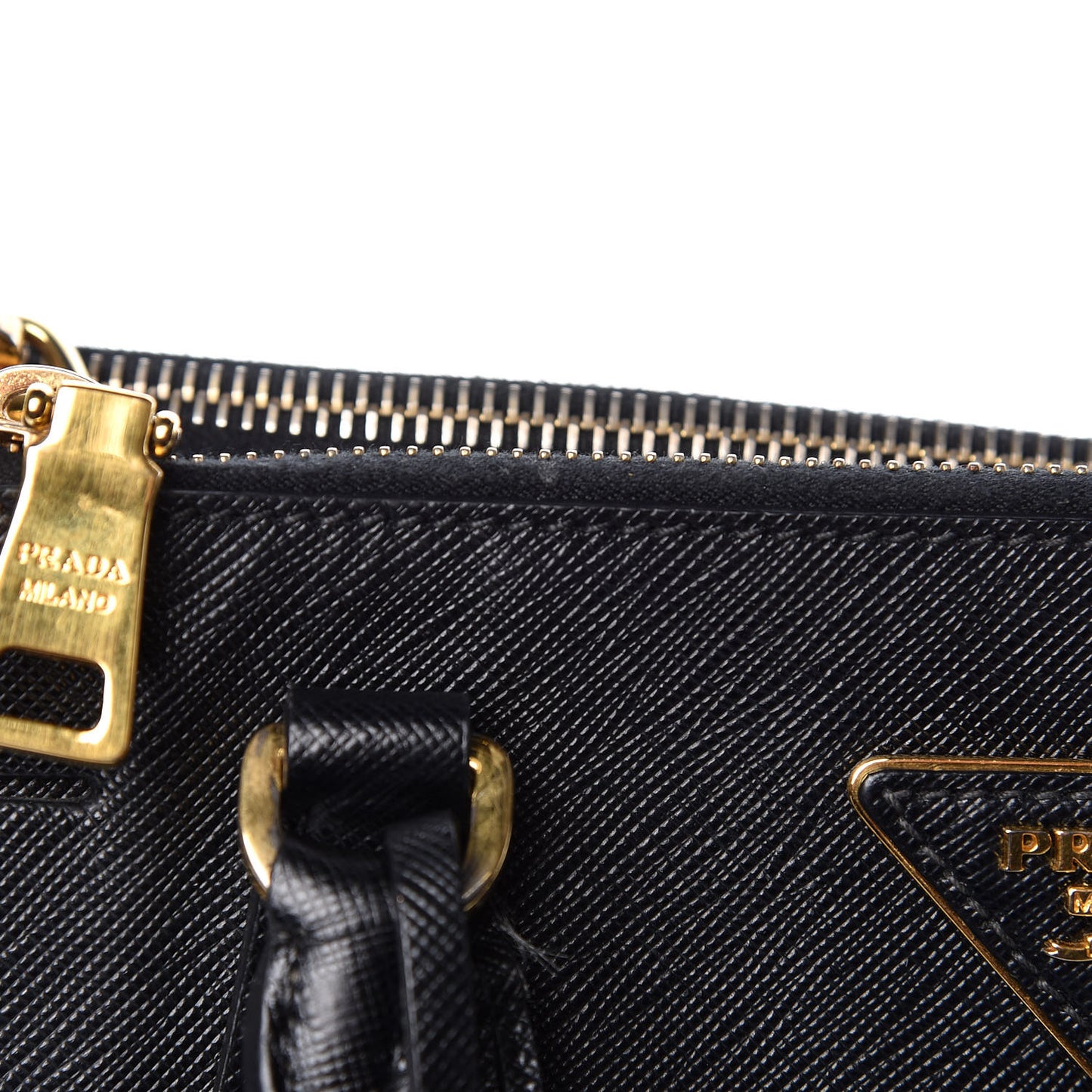 Saffiano Small Galleria Double Zip Tote Black