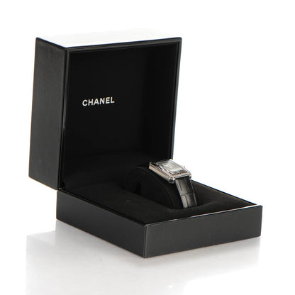 Chanel Stainless Steel Alligator 26mm Boy-Friend Quartz Watch Black 10 of 10