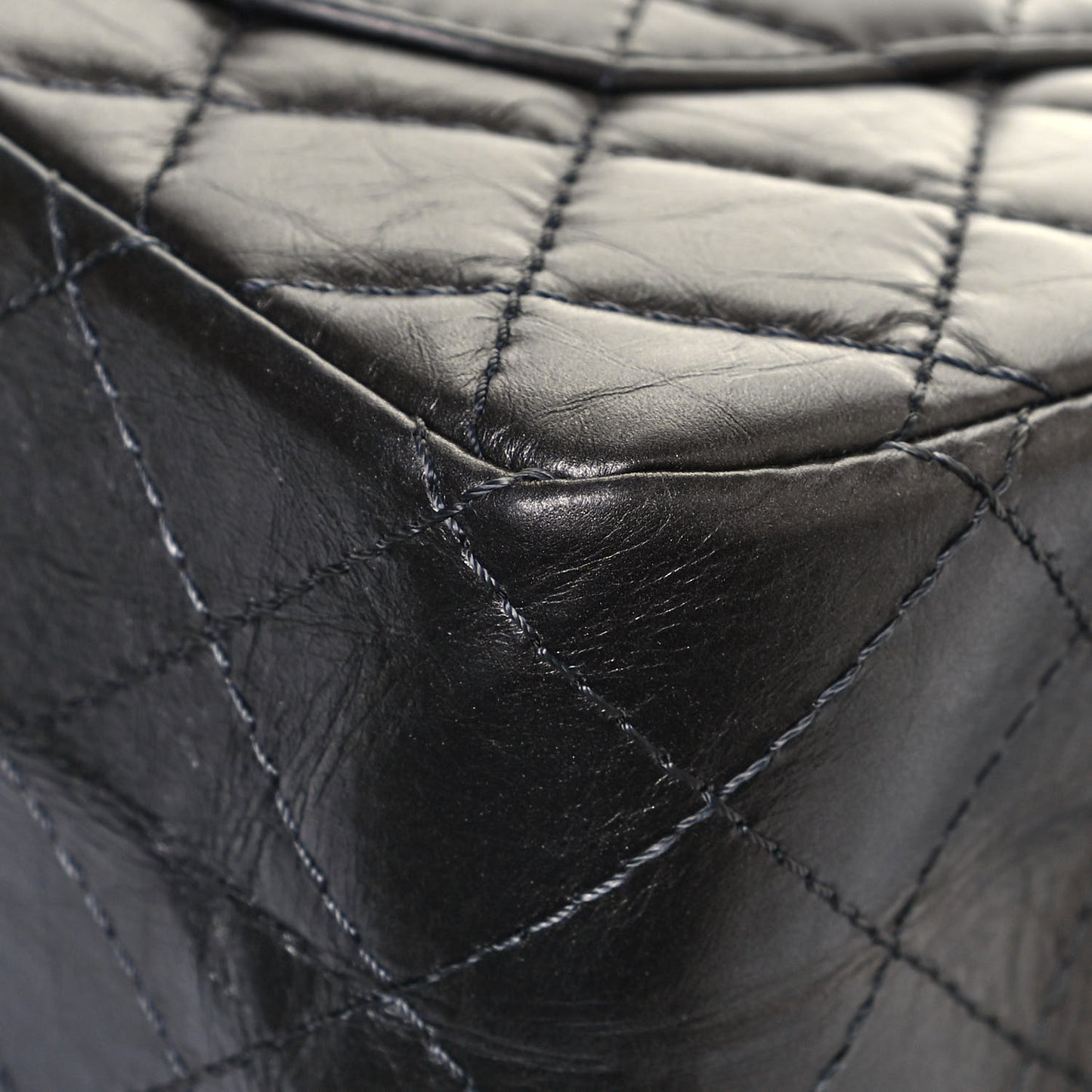 Aged Calfskin Quilted 2.55 Reissue 226 Flap Black