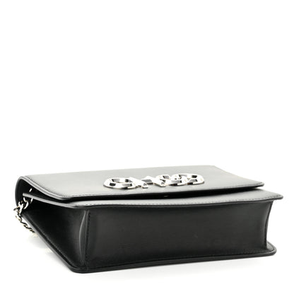 Jimmy Choo Smooth Calfskin Sidney Flap Chain Bag Black 4 of 10