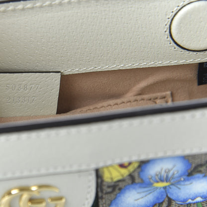 Gucci GG Supreme Monogram Flora Web Small Ophidia Chain Shoulder Bag White 9 of 11