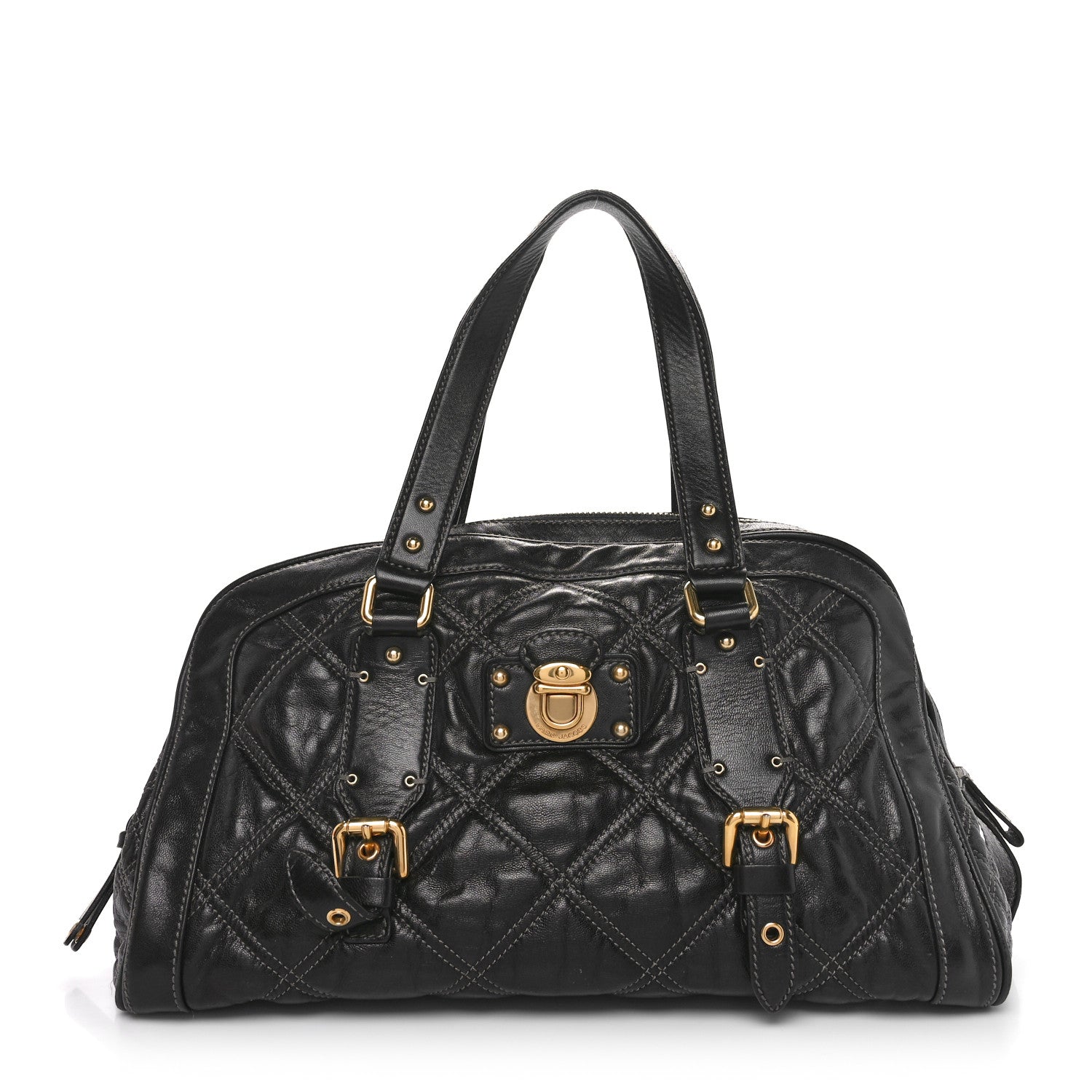 Marc Jacobs Lacquered Lambskin Quilted Satchel Black 1 of 11