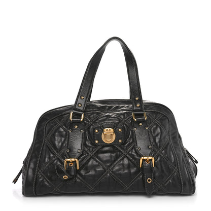 Marc Jacobs Lacquered Lambskin Quilted Satchel Black 1 of 11