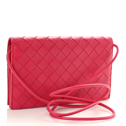 Bottega Veneta Nappa Intrecciato Wallet On Strap Cranberry 3 of 8