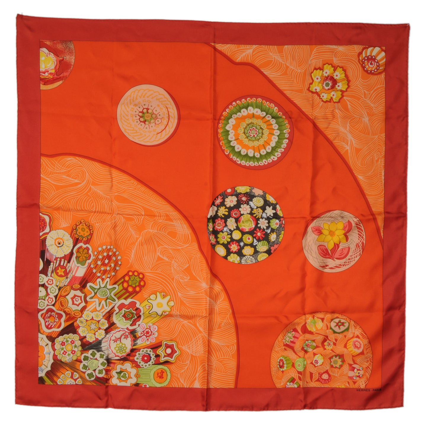 Silk Sulfure et Presse Papiers II Scarf 90 Orange