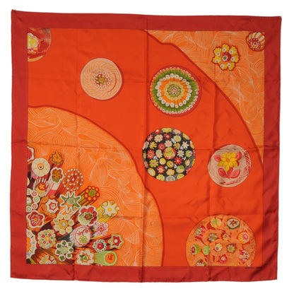 Hermes Silk Sulfure et Presse Papiers II Scarf 90 Orange 2 of 6