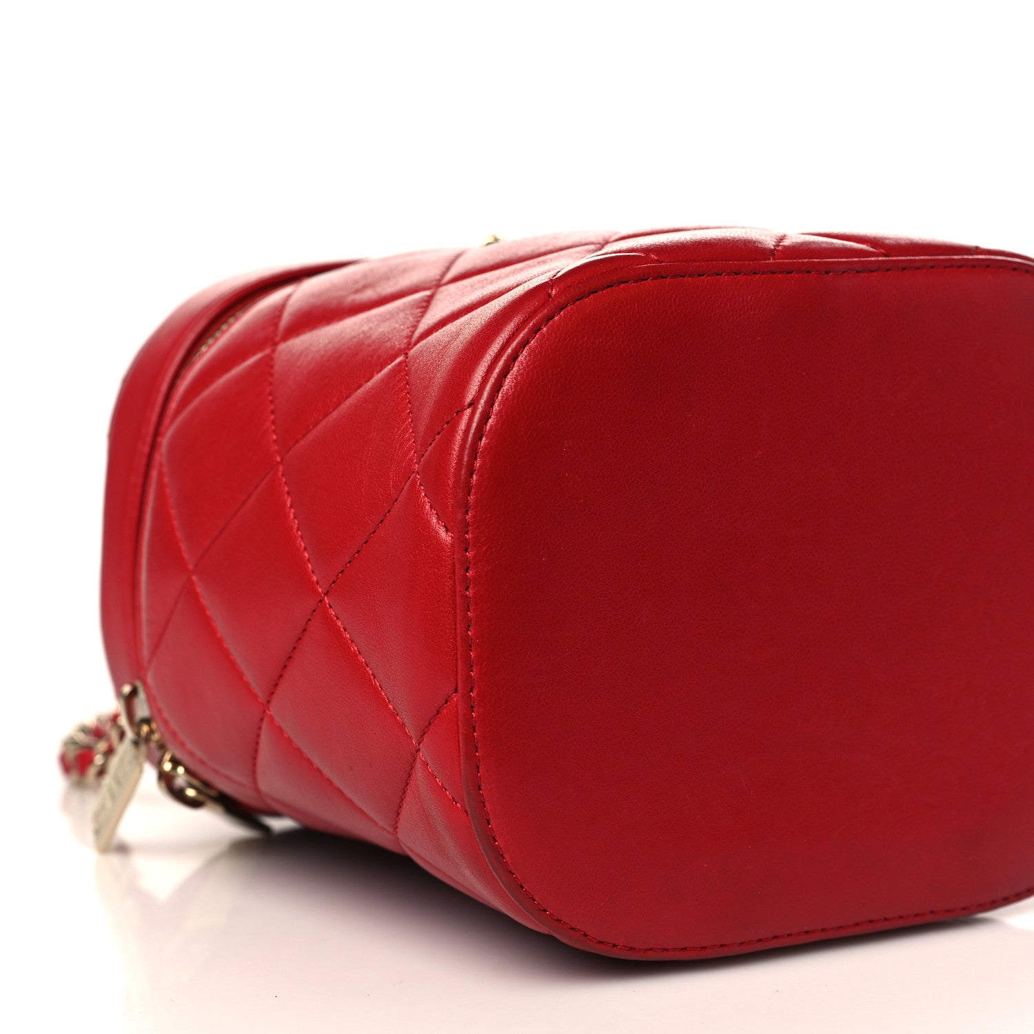 Chanel Lambskin Quilted Trendy Vanity Case Red 8 of 9