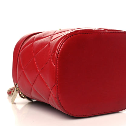 Chanel Lambskin Quilted Trendy Vanity Case Red 8 of 9