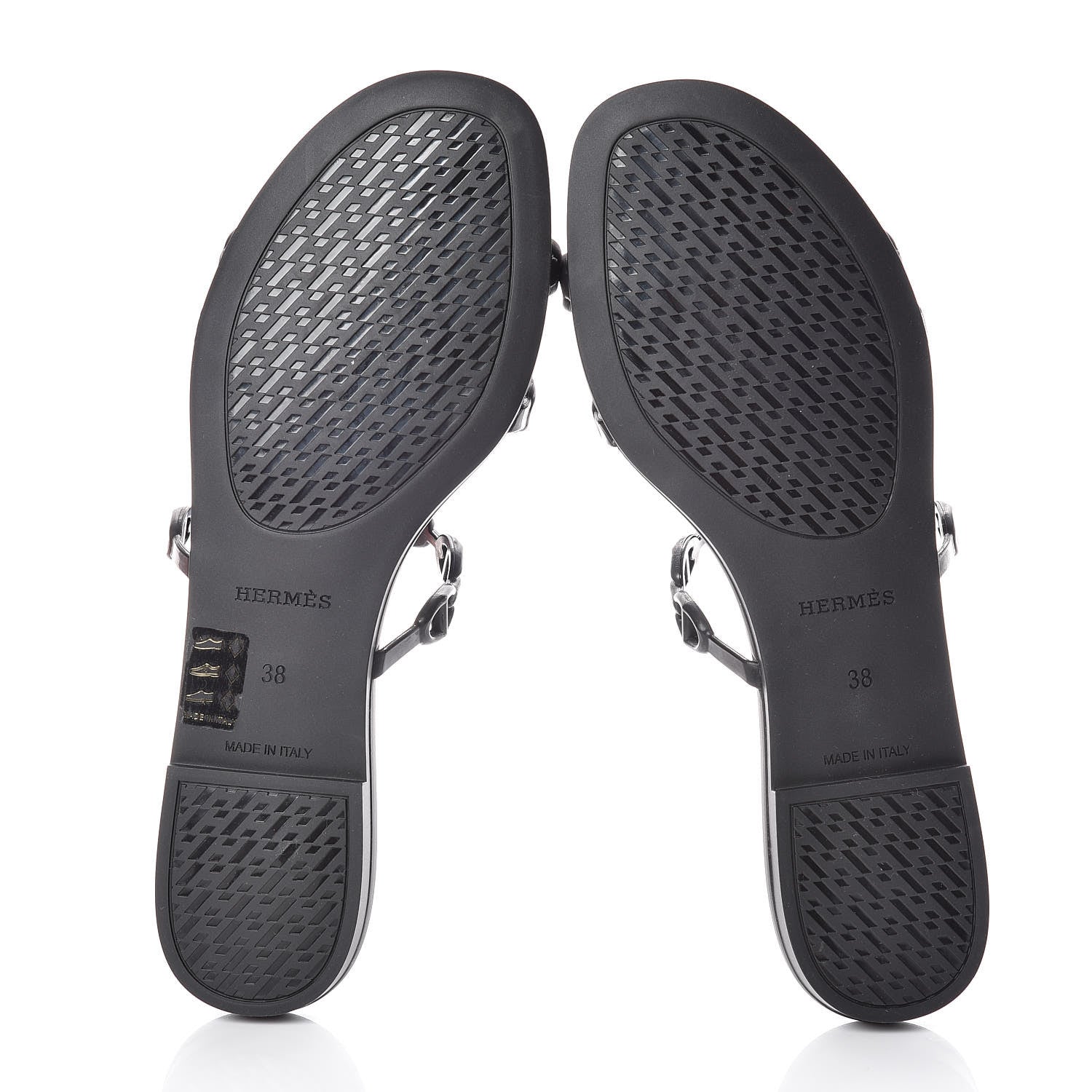 Hermes Rubber Chaine d'Ancre Rivage Sandals 38 Black 5 of 9