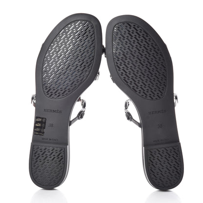 Hermes Rubber Chaine d'Ancre Rivage Sandals 38 Black 5 of 9
