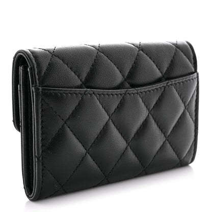 Chanel Lambskin Quilted Flap Card Holder Wallet So Black 3 of 11