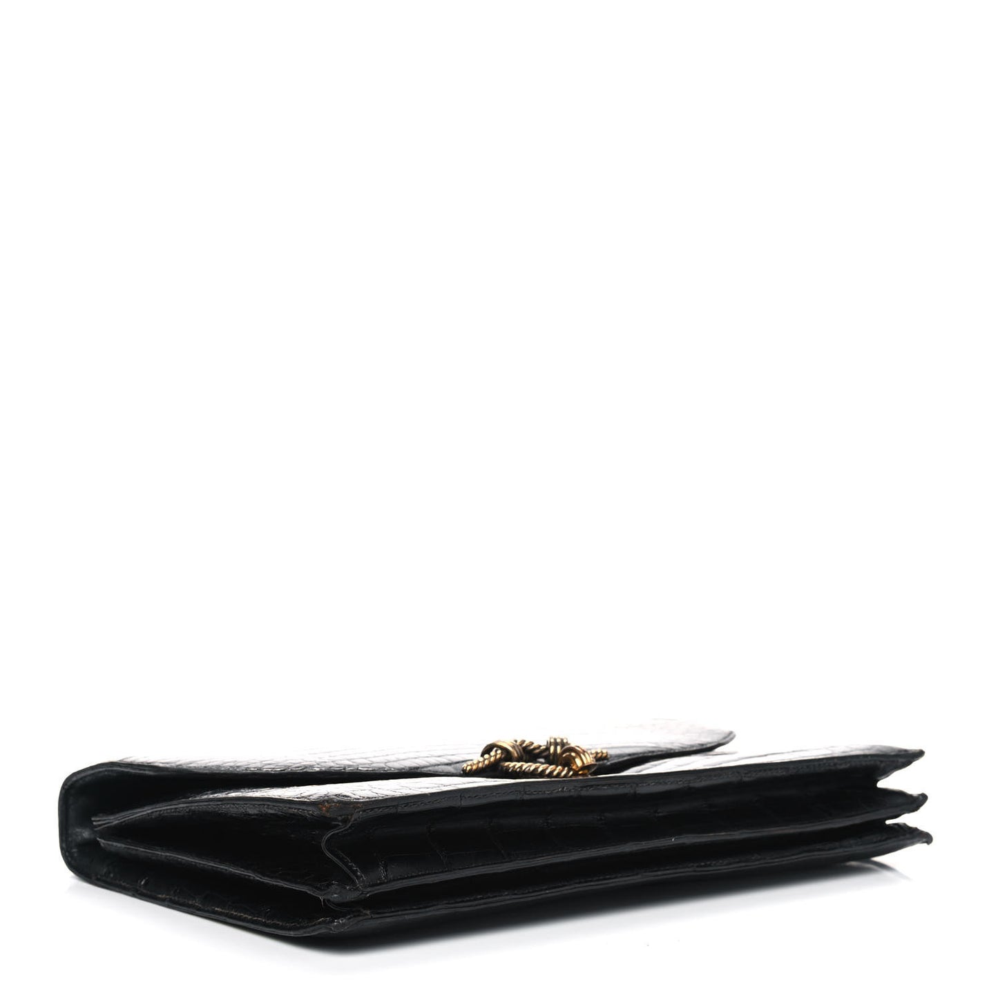 Shiny Crocodile Sac Cordeliere Black