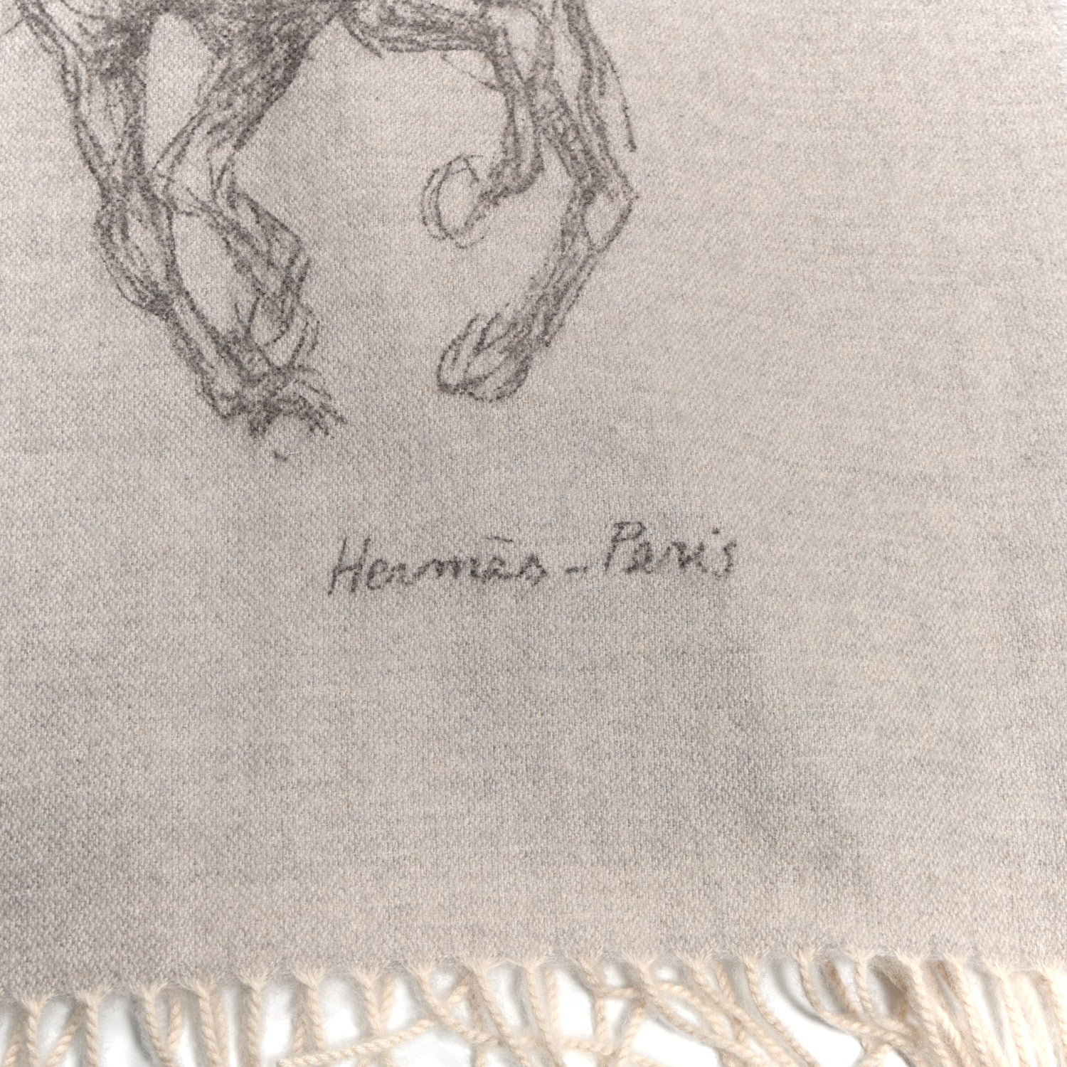 Hermes Cashmere Pirouette au Galop Muffler Beige Chine 3 of 4
