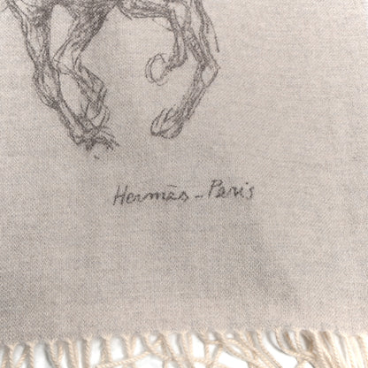 Hermes Cashmere Pirouette au Galop Muffler Beige Chine 3 of 4