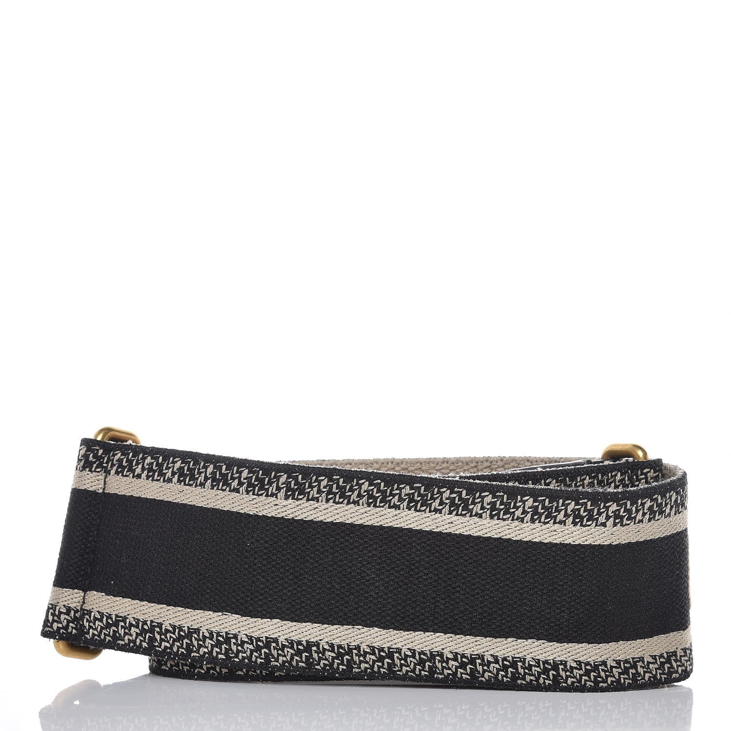 Christian Dior Canvas Embroidered Shoulder Strap Black 3 of 5